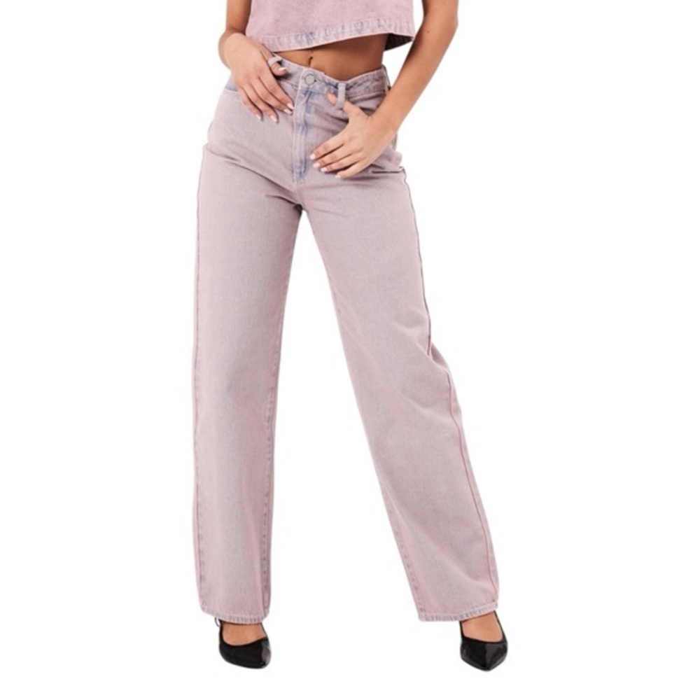 NWT ABRAND Carrie High Waisted Baggy Jeans size 28 in Dirty Pink